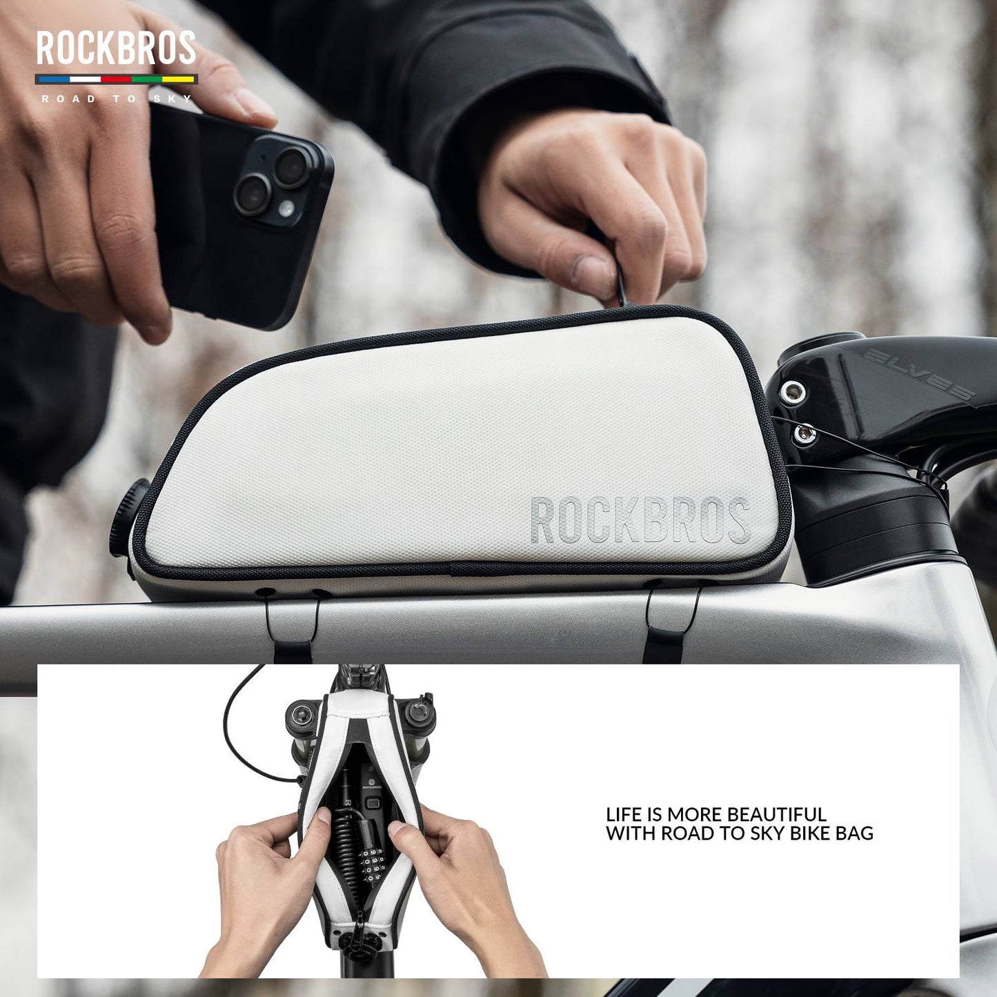 ROCKBROS road-to-sky reflecterende bovenbuistas voor fiets 0,7 l