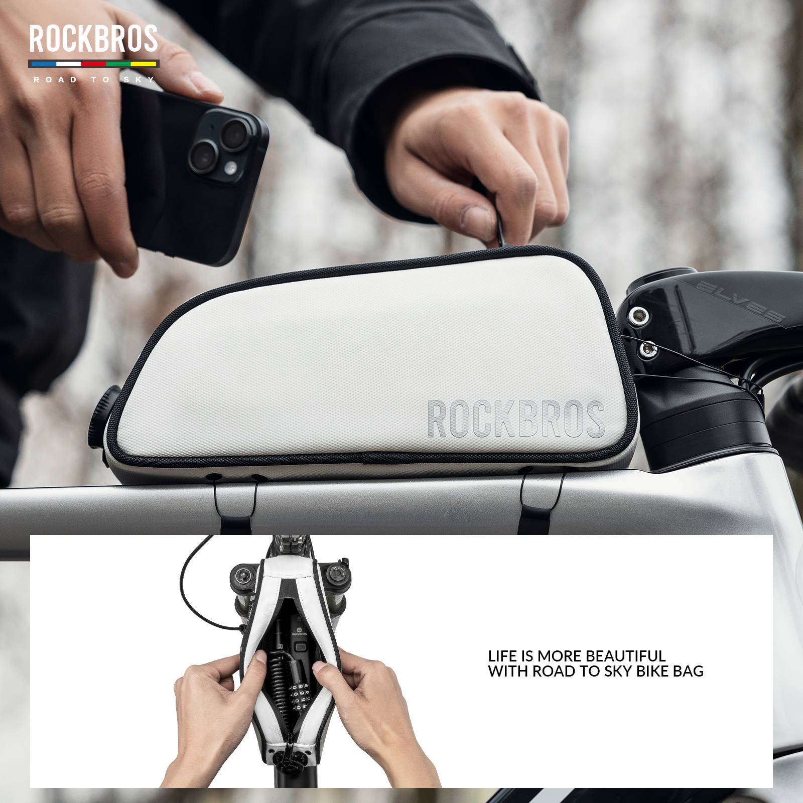 ROCKBROS road-to-sky reflecterende bovenbuistas voor fiets 0,7 l