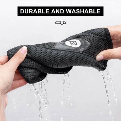 rockbros dual-layer sweat guard stretched between handlebar and seat-post on indoor #Style_Classic