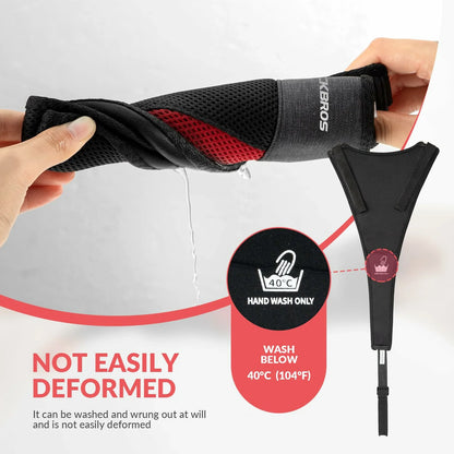 rockbros dual-layer sweat guard stretched between handlebar and seat-post on indoor road bike #Style_Type B