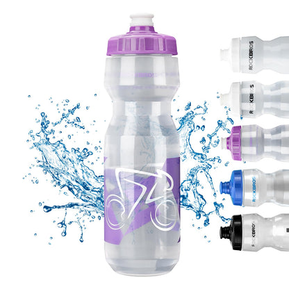 ROCKBROS Bicycle Water Bottle 750 ml Sports Drinks Bottle BPA-Free #Color_Purple + Transparent