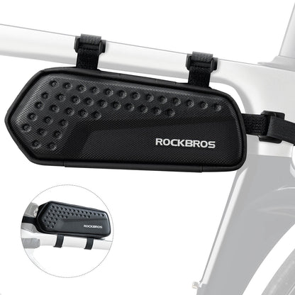 ​ROCKBROS Bike Frame Bag – Compact 1.1L Storage (Black, Water-Resistant)