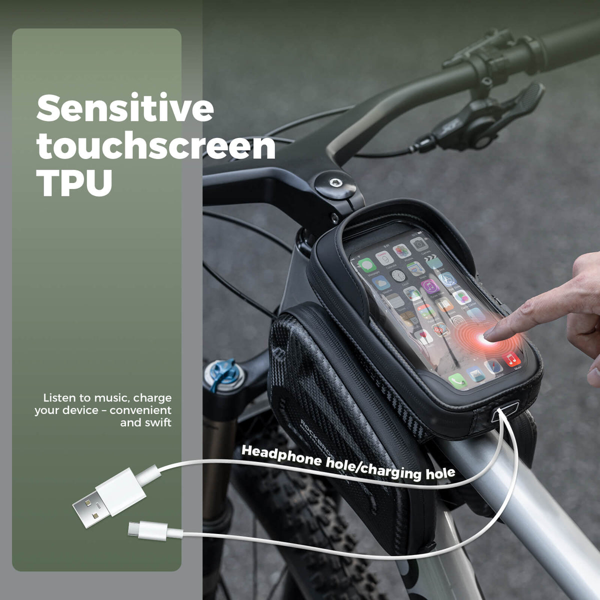 Frametas 1,3 L met touchscreen telefoonhouder