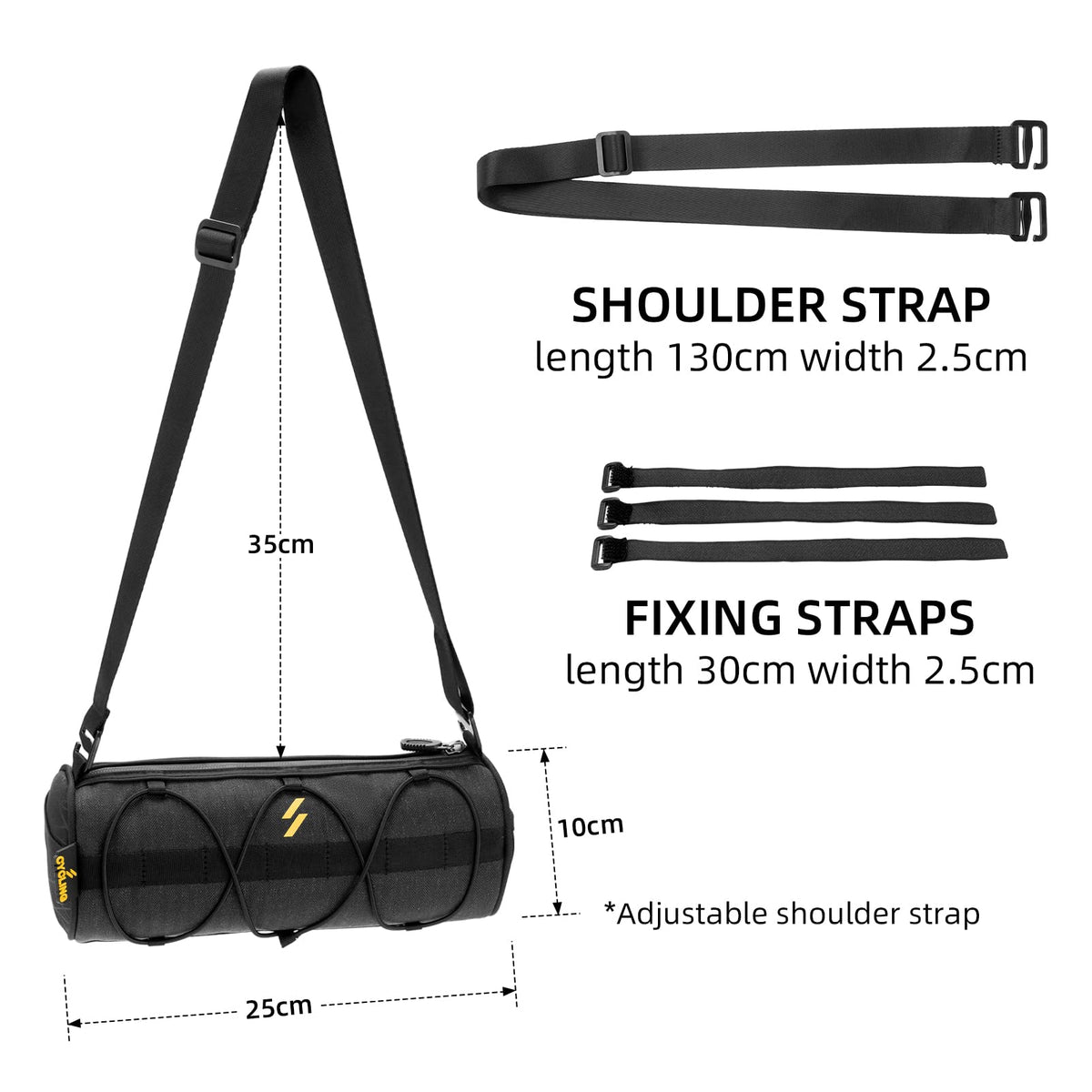 ROCKBROS stuurtas met schouderriem grote capaciteit 2 l#kleur_Zwart