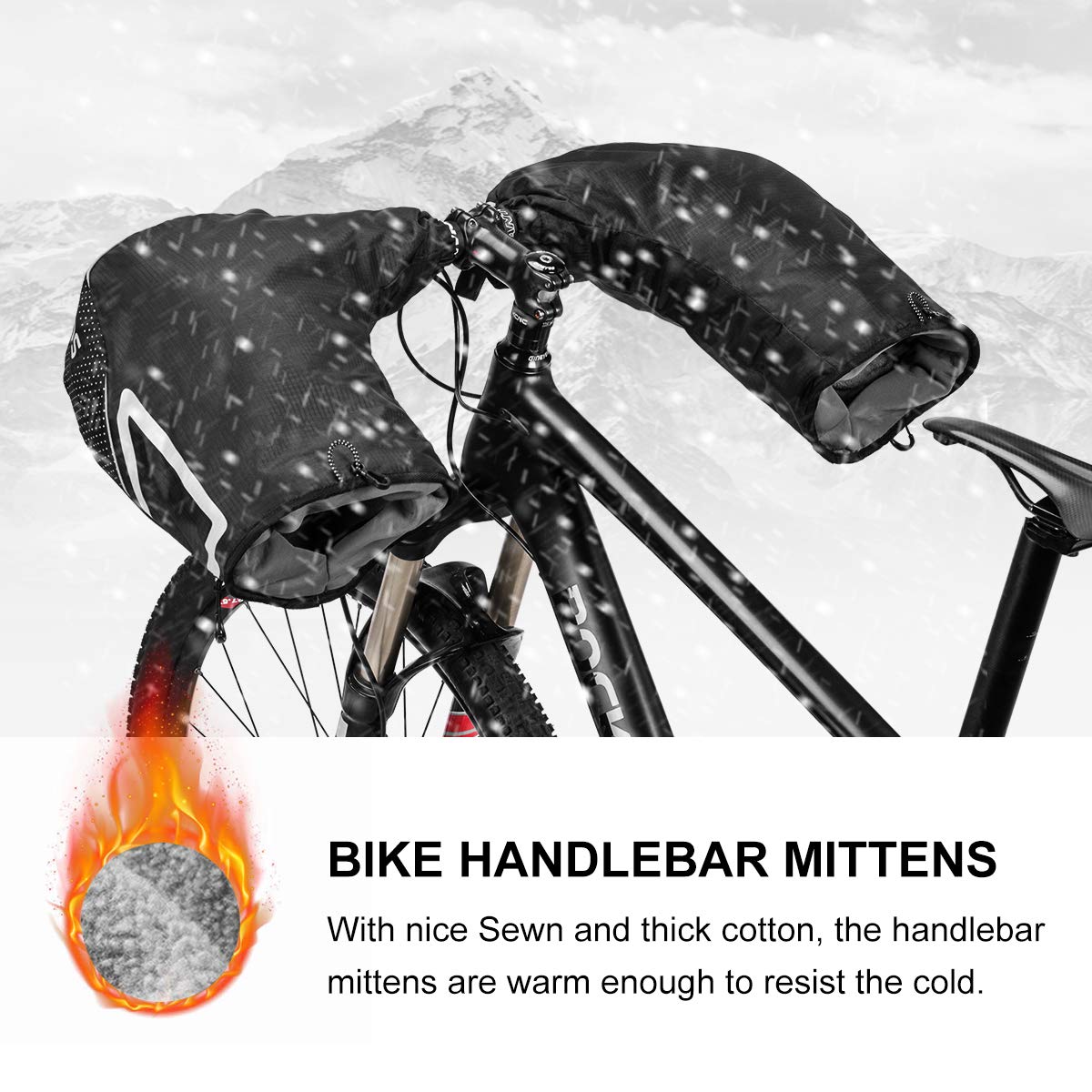 Thermische stuurmoffen voor fietsen met uitneembare fleece