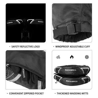 ROCKBROS Bike Handlebar Gloves Thermal Cycling Gloves Windproof Waterproof #Style_Style 1