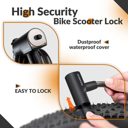 ROCKBROS fietssloten hoge beveiliging zwaar fietsslot #Kleur_Wit