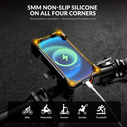 Oranje 360° draaibare telefoonhouder fiets met quick release
