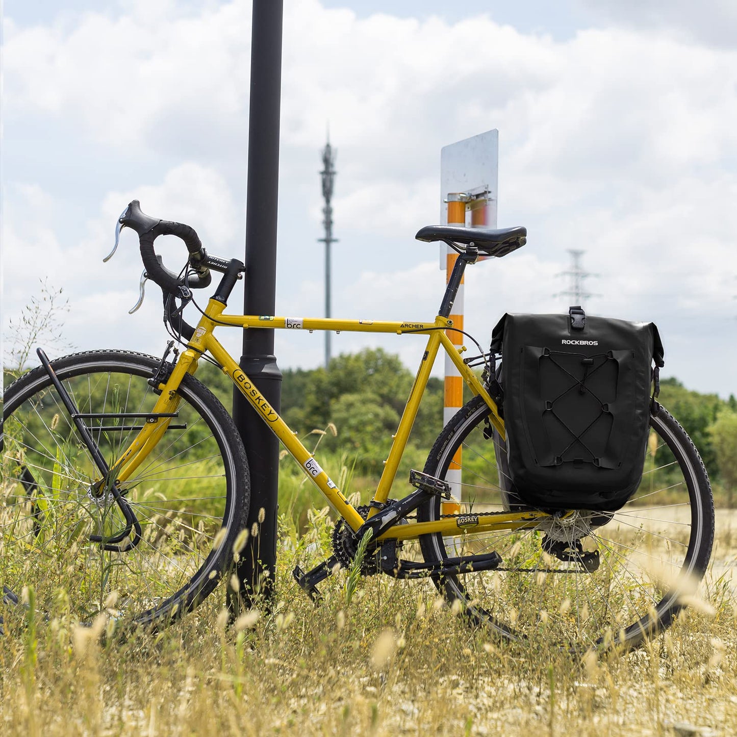 ROCKBROS Bike Pannier Bag 25L 32L 100% Waterproof Rear Rack Bike Bag #Style_Black