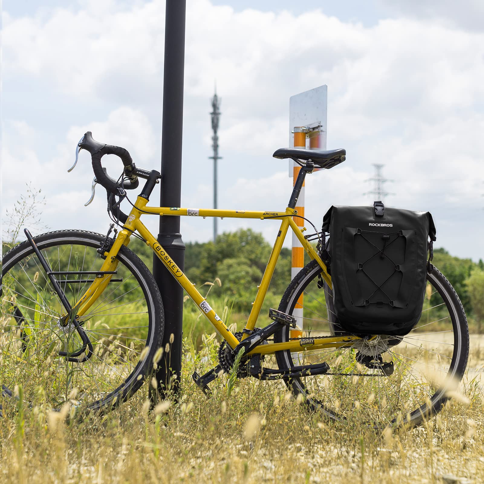 ROCKBROS Bike Pannier Bag 25L 32L 100% Waterproof Rear Rack Bike Bag #Style_Black
