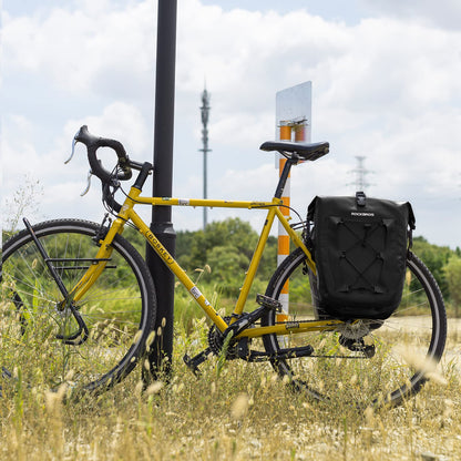 ROCKBROS Bike Pannier Bag 25L 32L 100% Waterproof Rear Rack Bike Bag #Style_Black