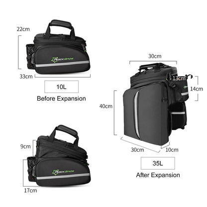 ROCKBROS Bike Rear Rack Pannier Waterproof Bag Bike Trunk Pack #Color_Black