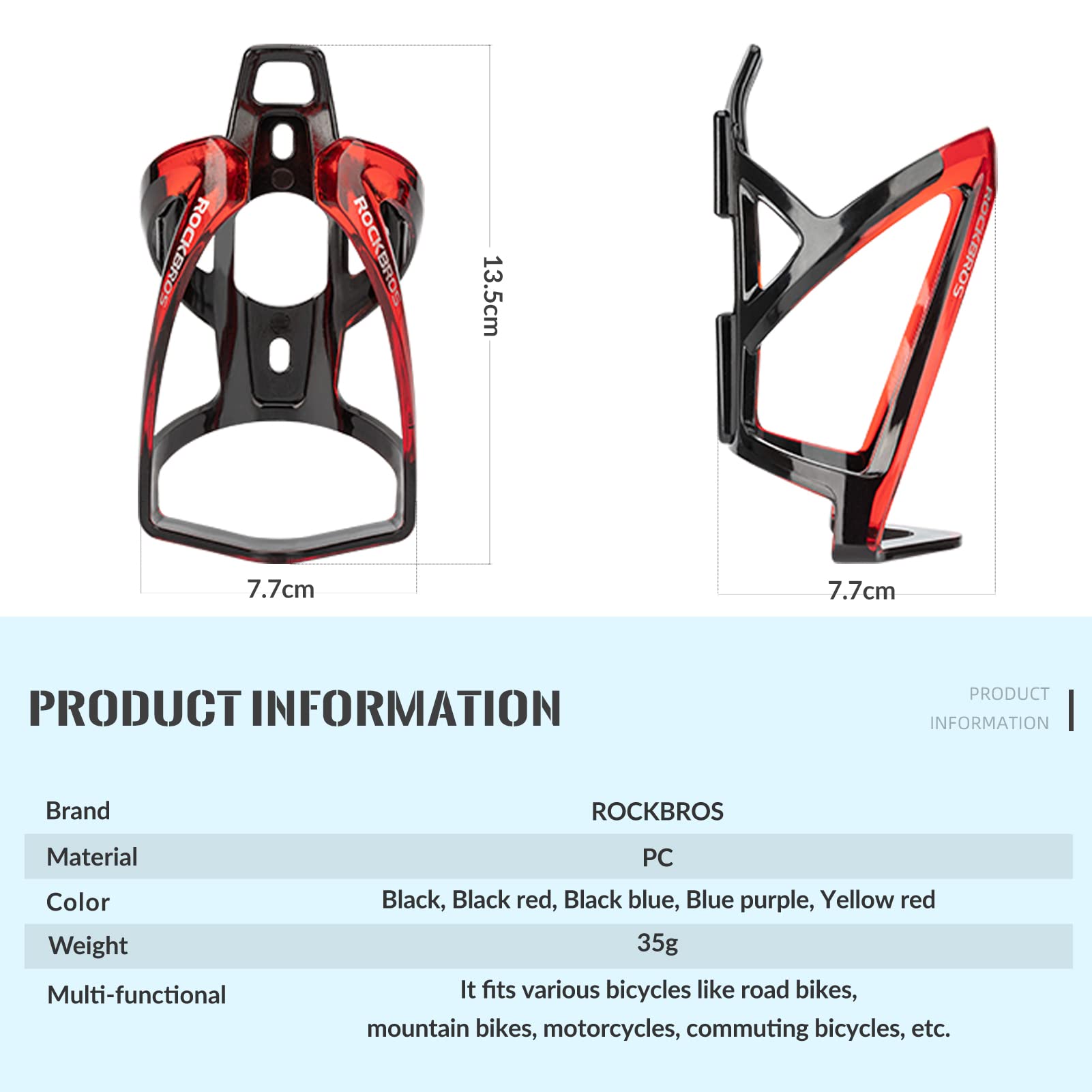 ROCKBROS lichtgewicht fiets bidonhouder set met stevige grip, 2 stuks