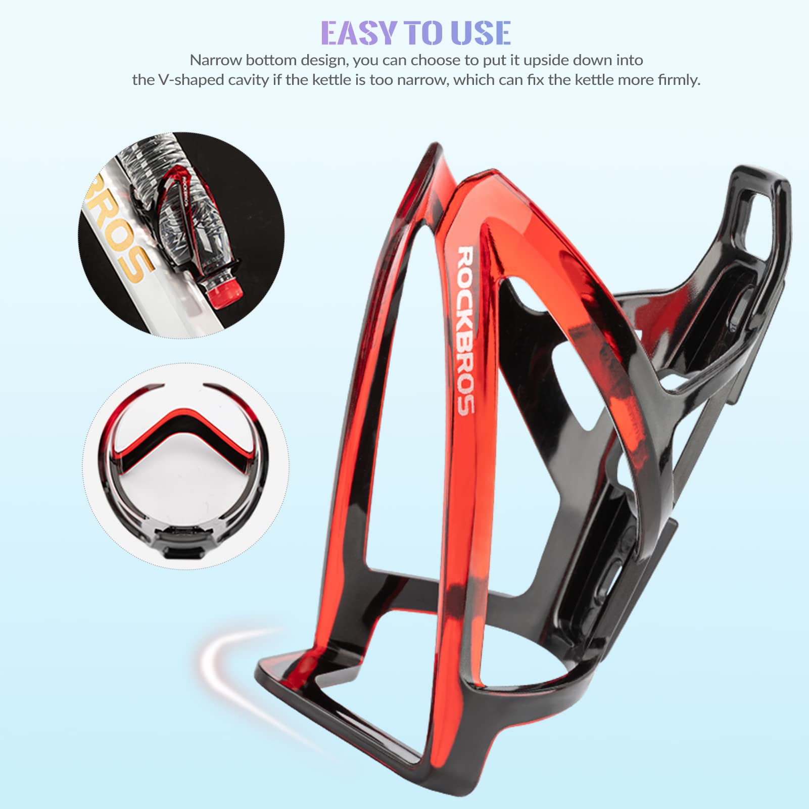 ROCKBROS lichtgewicht fiets bidonhouder set met stevige grip, 2 stuks