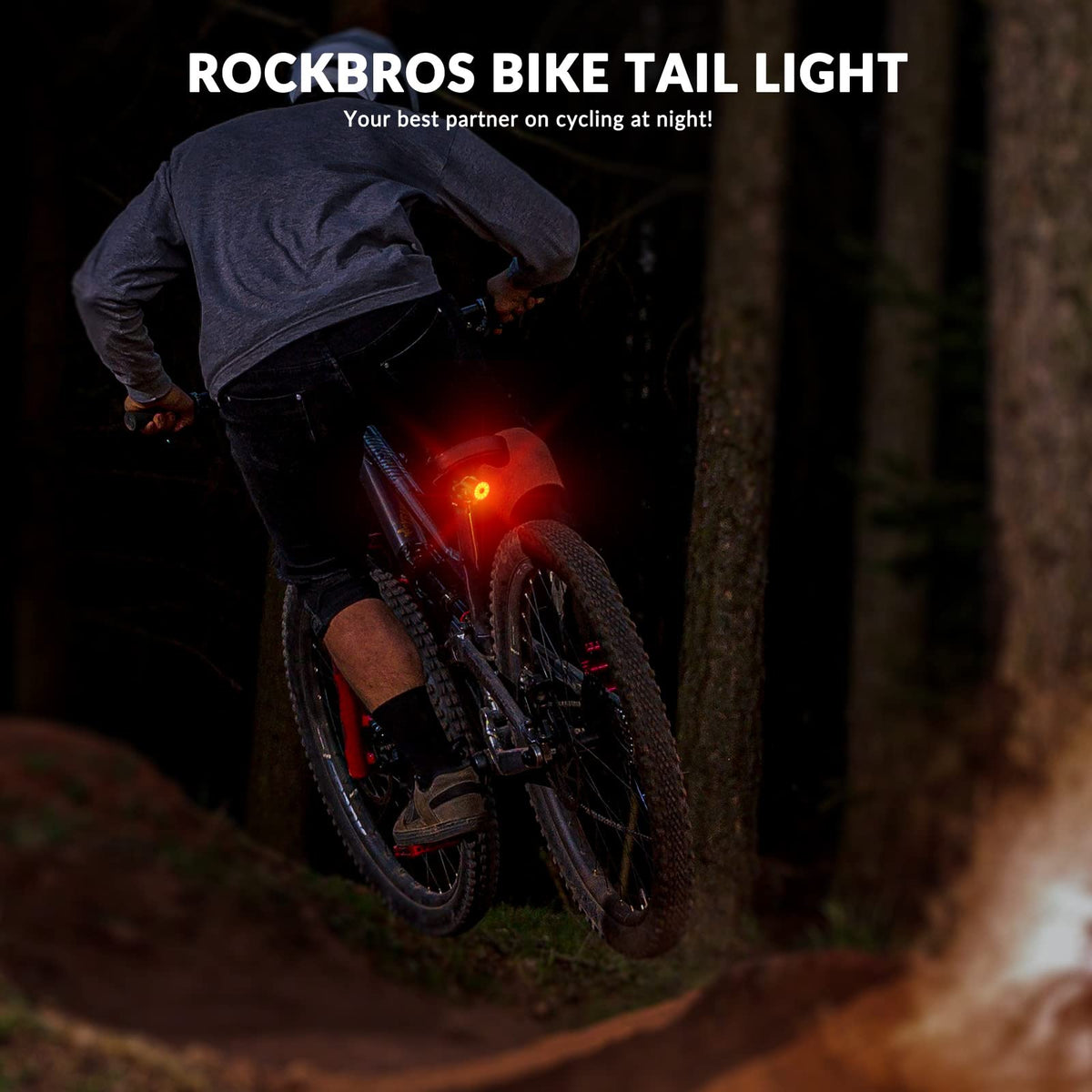 ROCKBROS remsensor achterlicht 100 lumen usb oplaadbaar