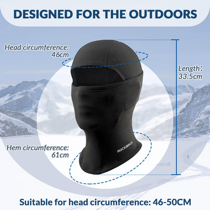 ROCKBROS Children's Thermal Windproof Breathable Balaclava for Autumn Winter #Color_Black