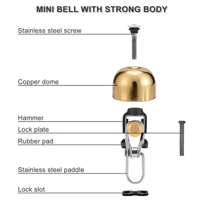 ROCKBROS Cycling Belll Ring Loud Handlebar Alarm Bicycle Bell #Color_Bright Silver