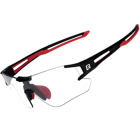 ROCKBROS randloze fotochromische fietsbril uv400#kleur_zwart rood