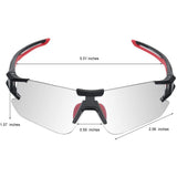 ROCKBROS randloze fotochromische fietsbril uv400#kleur_zwart rood