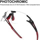 ROCKBROS randloze fotochromische fietsbril uv400#kleur_zwart rood