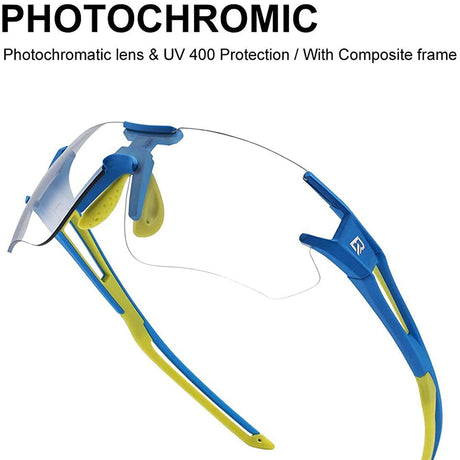 ROCKBROS randloze fotochromische fietsbril uv400#kleur_blauw groen