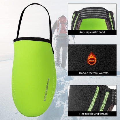 ROCKBROS Cycling Shoe Toe Covers Bike Overshoes Thermal Unisex #Color_Green