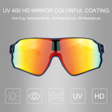 ROCKBROS gepolariseerde fietsbril uv400 full frame#kleur_donkerblauw + roze