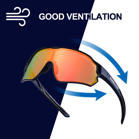 ROCKBROS gepolariseerde fietsbril uv400 full frame#kleur_marineblauw