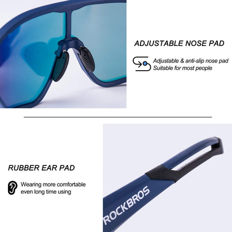 ROCKBROS gepolariseerde fietsbril uv400 full frame#kleur_marineblauw