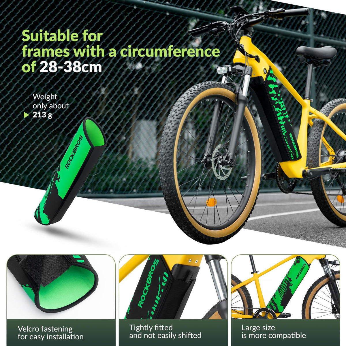 Beschermhoes voor geïntegreerde e-bikeaccu 28–38 cm