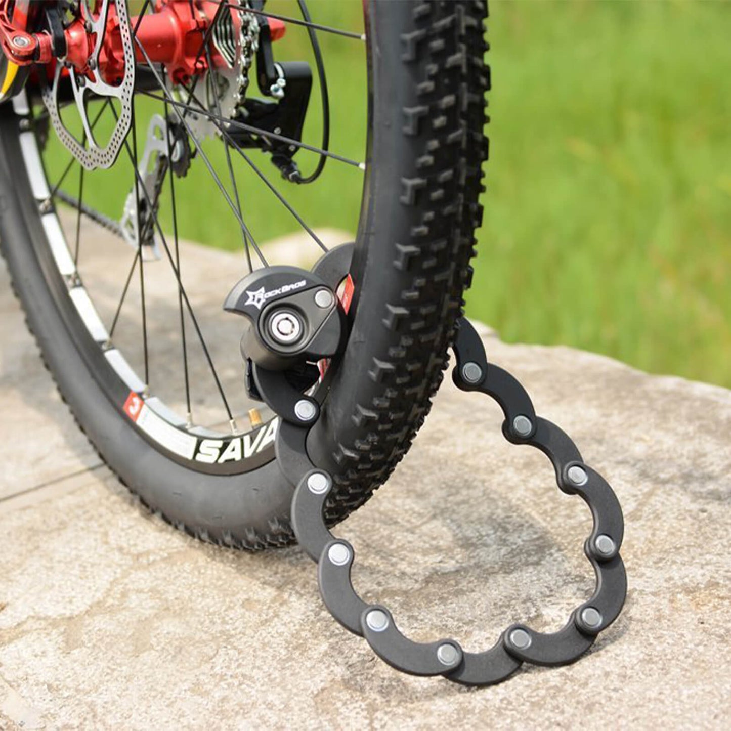 ROCKBROS vouwfietsslot antidiefstal legeringsslot met bevestigingsbeugel #Stijl_Rond