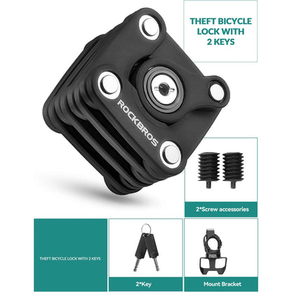 ROCKBROS vouwfietsslot antidiefstal legeringsslot met bevestigingsbeugel #Stijl_Vierkant