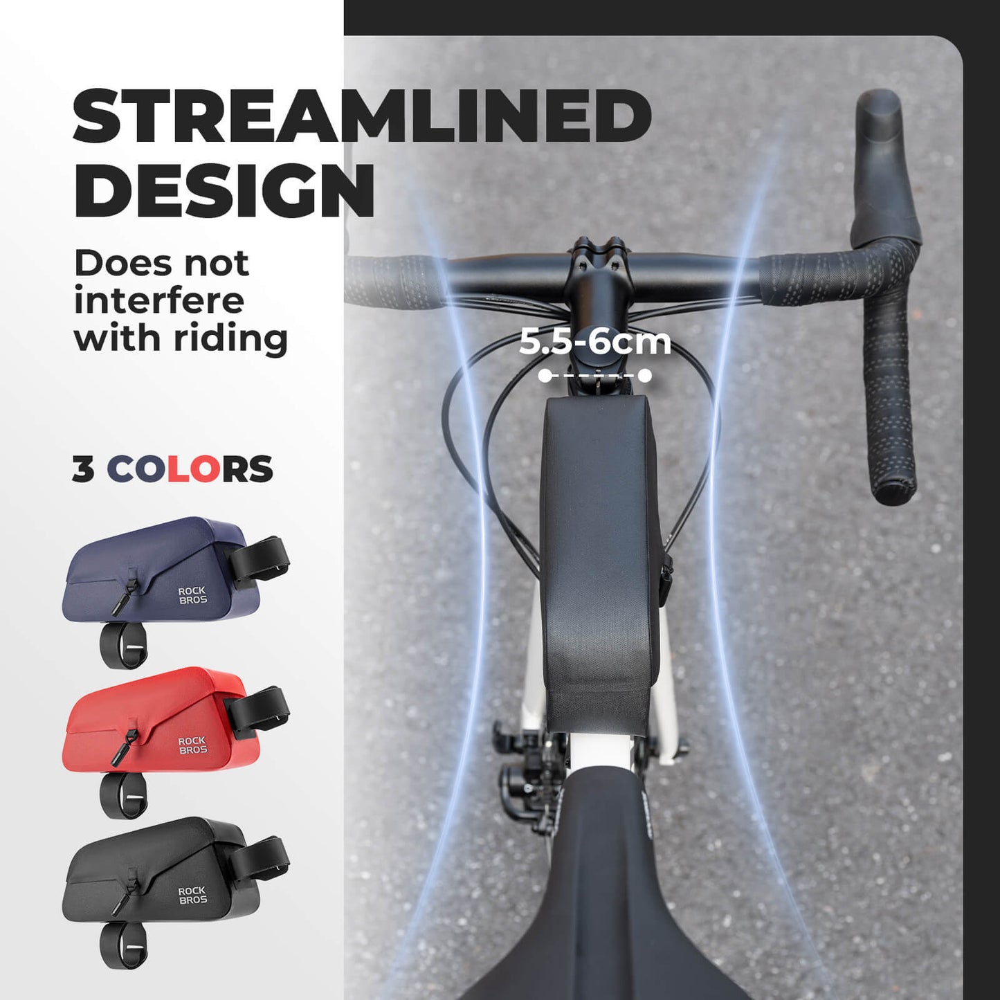 ROCKBROS Frame Bag Magnetic Zipless Top Tube Bag 100% Waterproof 0.6L-0.9L - ROCKBROS-UK