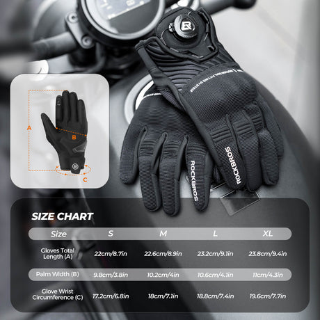 Lange fietshandschoenen met touchscreen en padding