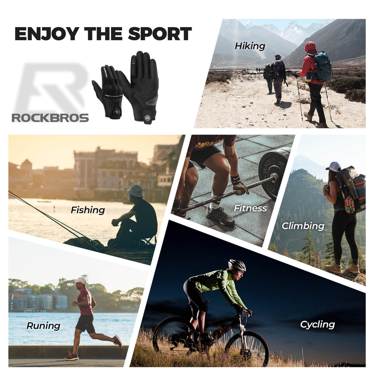 Lange fietshandschoenen met touchscreen en padding