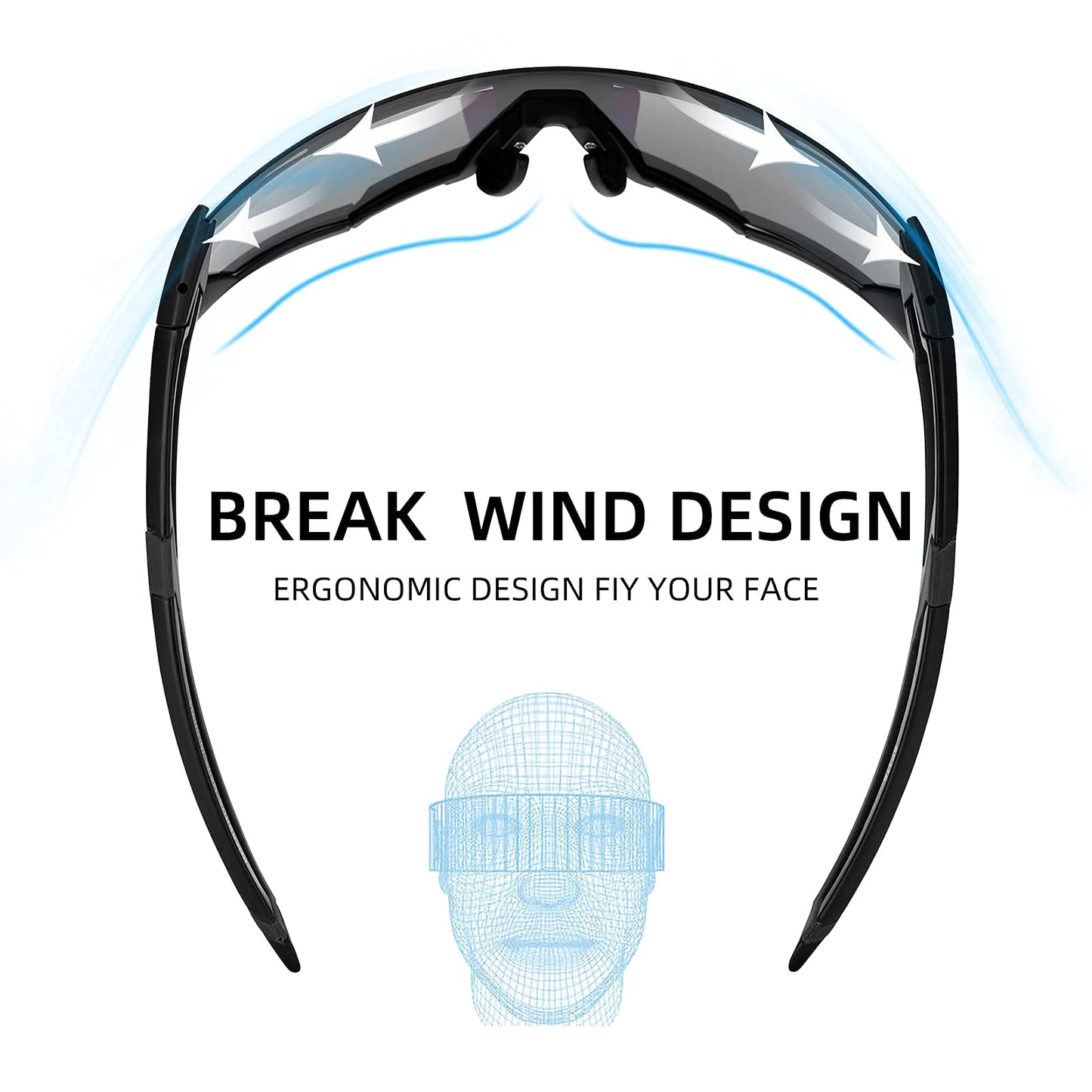 ROCKBROS Full Frame Photochromic Sunglasses Cycling Sunglasses