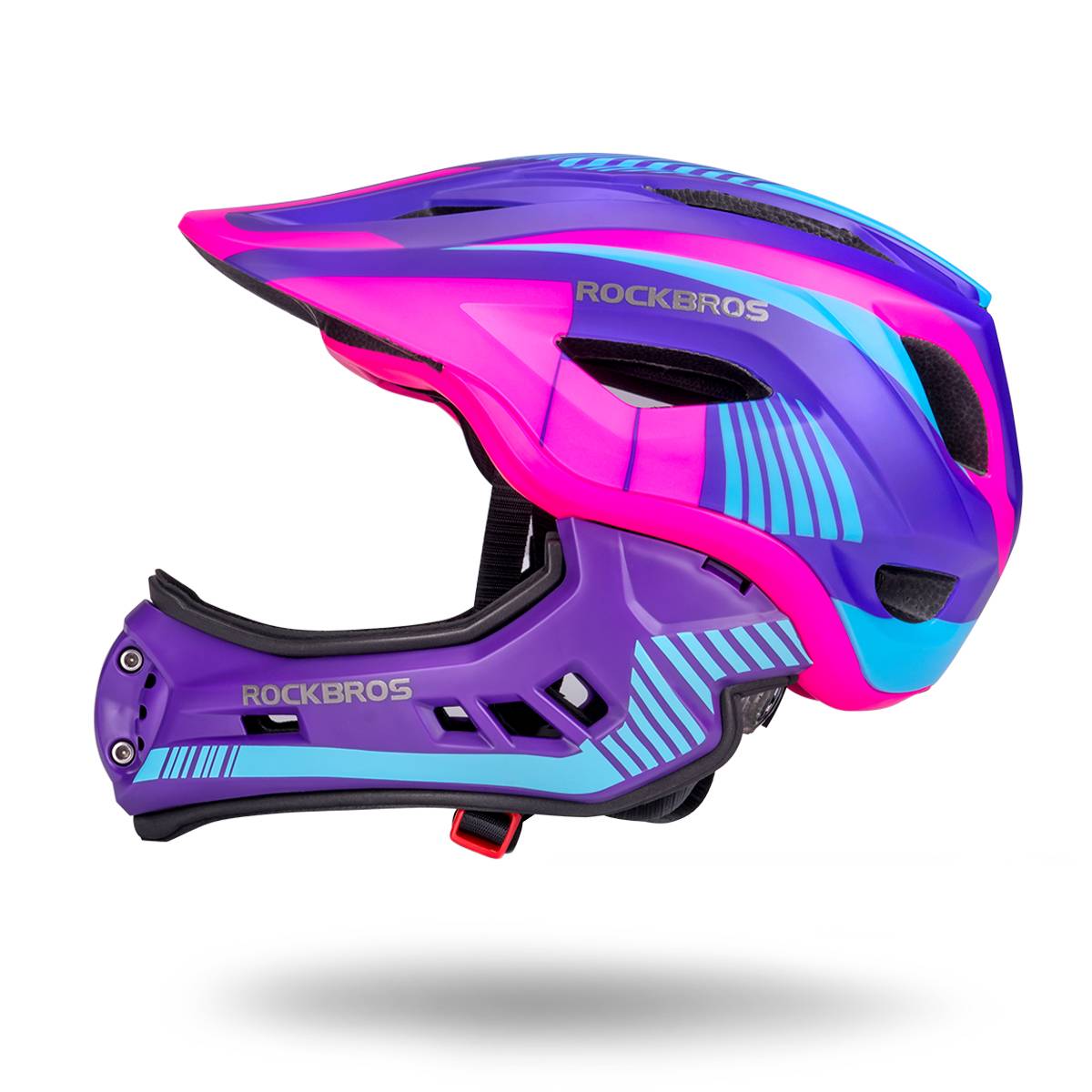 ROCKBROS fullface kinderhelm voor bmx step en fietsen #Paars