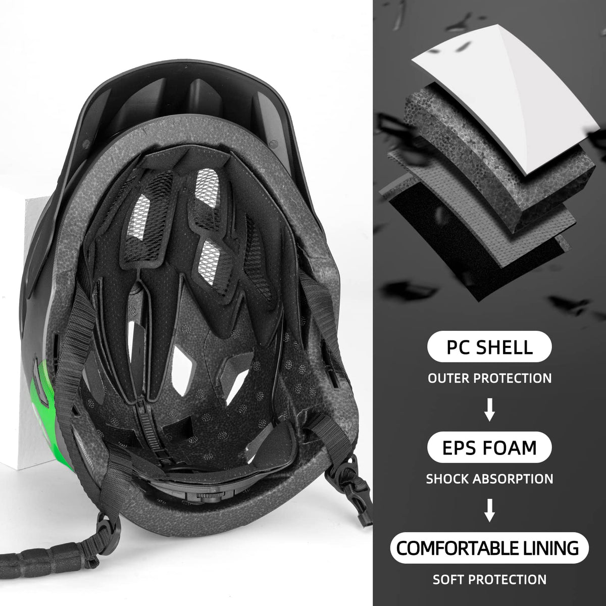 #Groen ROCKBROS fullface kinderhelm voor bmx, mtb en skateboard met ventilatie
