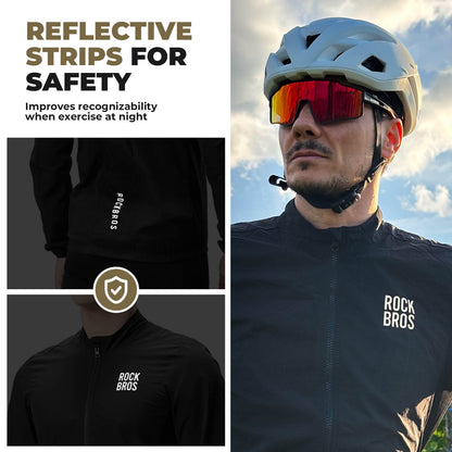 ROCKBROS long-seeved cycling windbreaker jas foldable#brown