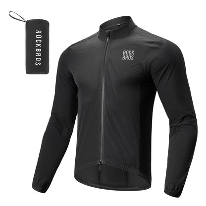 ROCKBROS long-seeved cycling windbreaker jas foldable#black