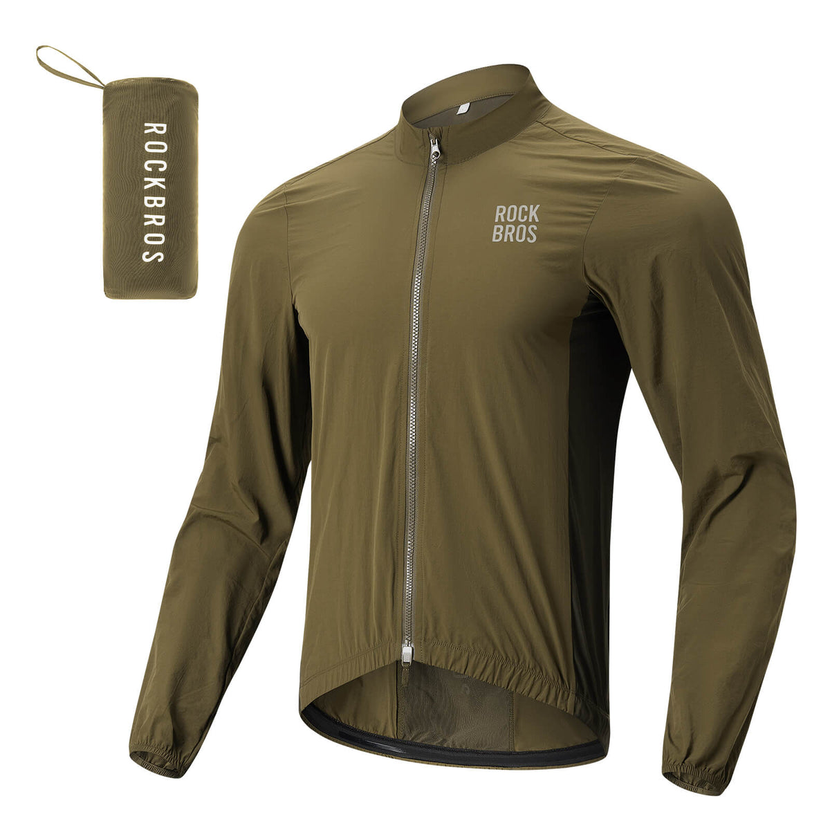 ROCKBROS long-seeved cycling windbreaker jas foldable#black