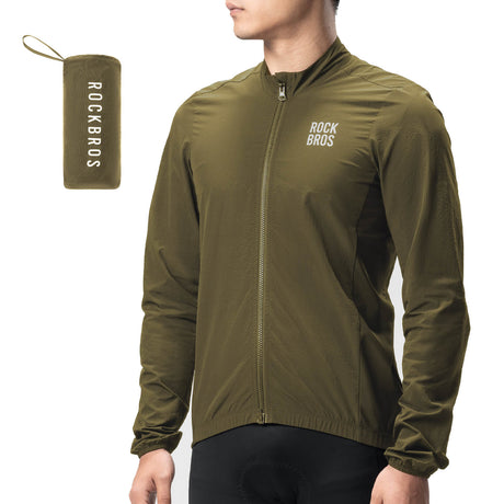ROCKBROS long-seeved cycling windbreaker jas foldable#black