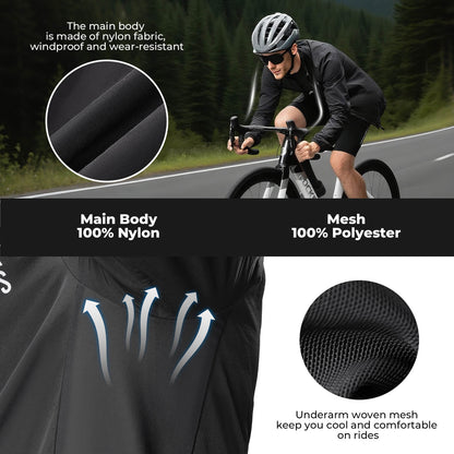 ROCKBROS long-seeved cycling windbreaker jas foldable#brown