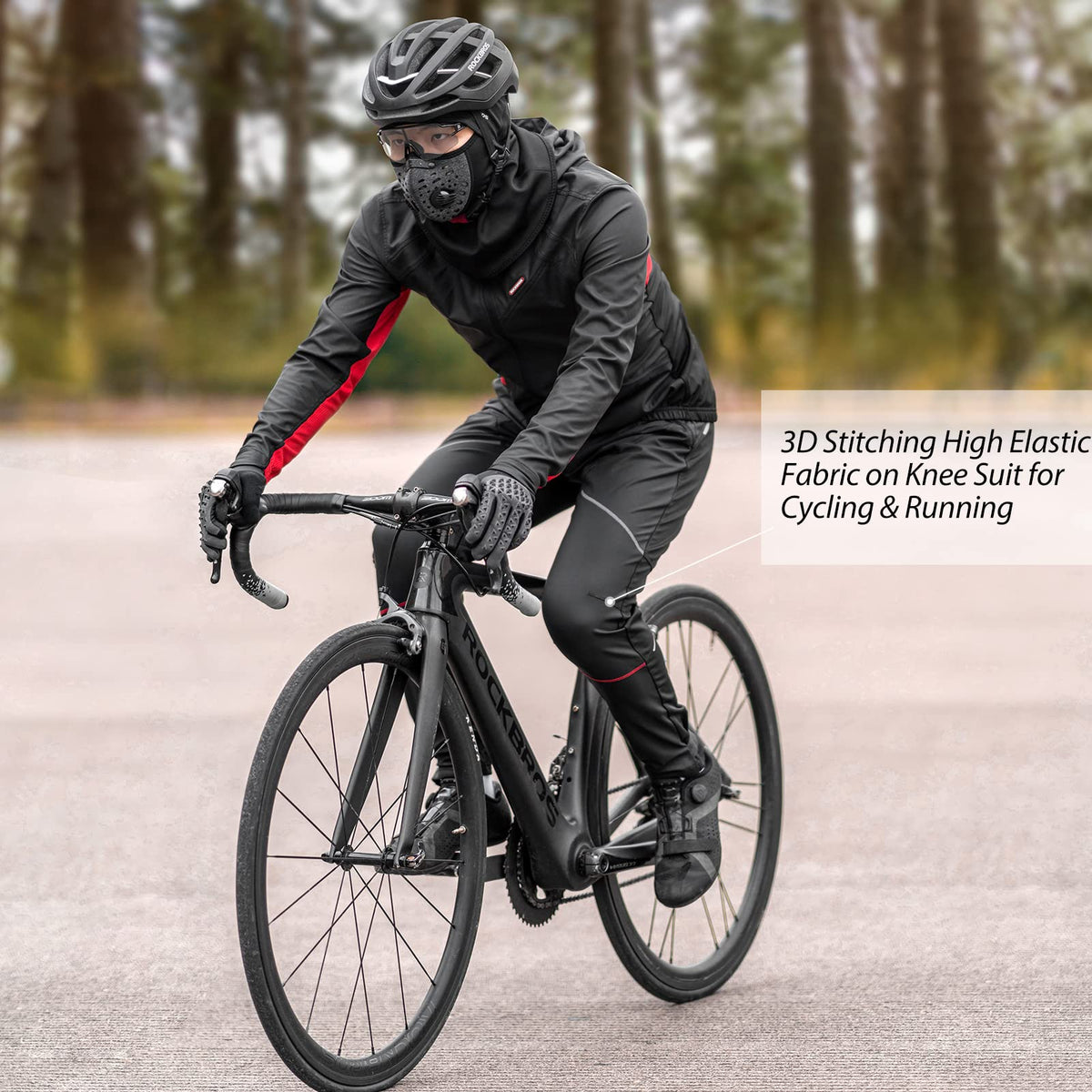 Thermische windwerende lange fietsbroek voor heren