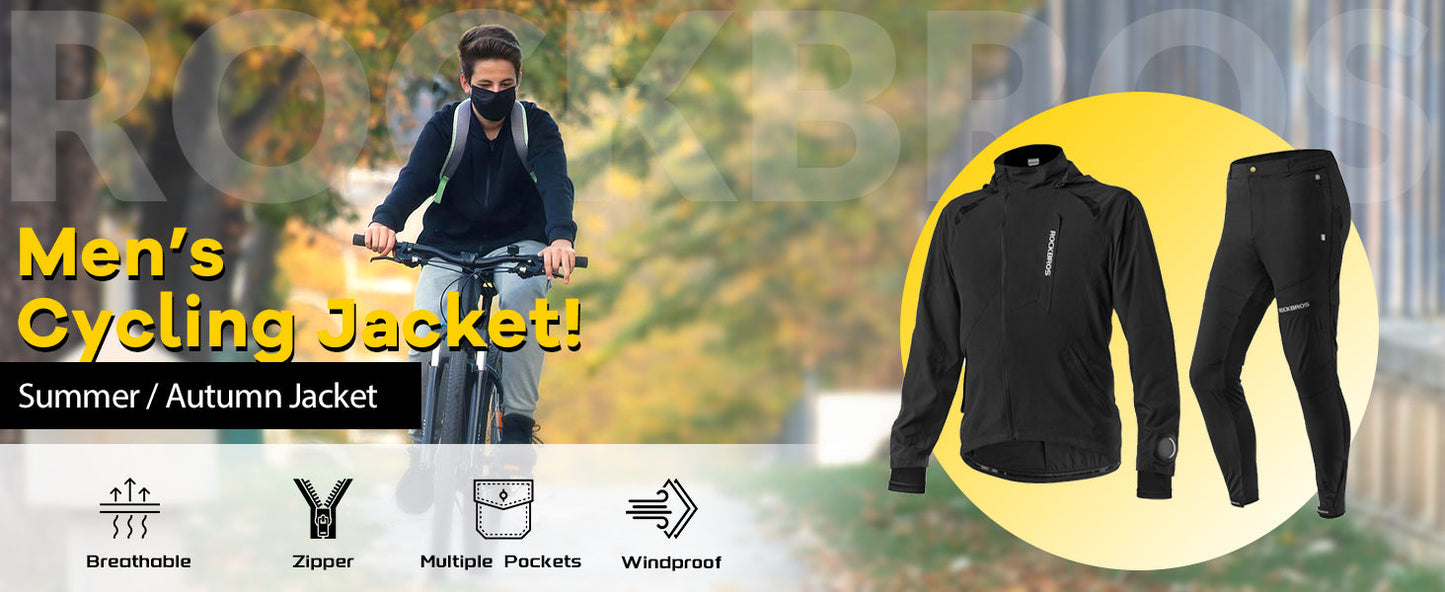 ROCKBROS Men's Breathable Cycling Clothing Set for Summer and Autumn