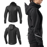 Heren fietsjack met thermische fleece en reflecterende details