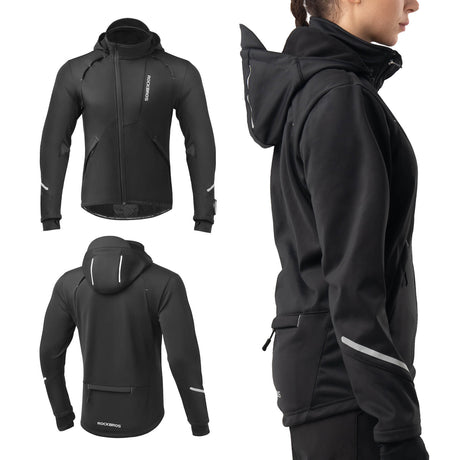Heren fietsjack met thermische fleece en reflecterende details