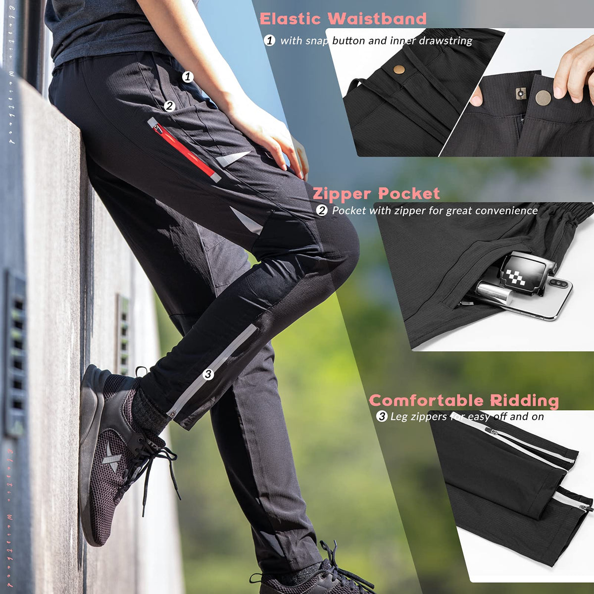 YPK010-1 elastische fietsbroek voor heren
