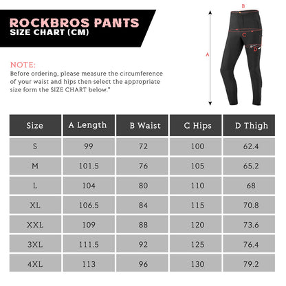 ROCKBROS Men’s Cycling Trousers Breathable Sport Pants High Elastic