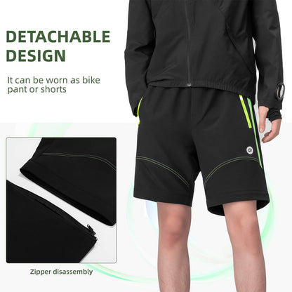 Men's Double-Layer Detachable Cycling Trousers with Padding Breathable